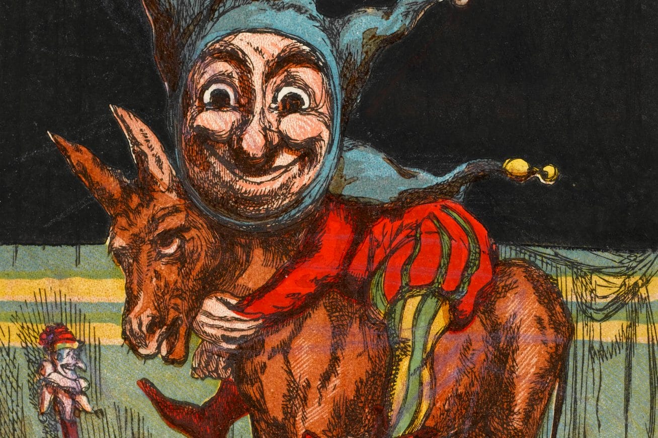 a drawing from a punch and judy show